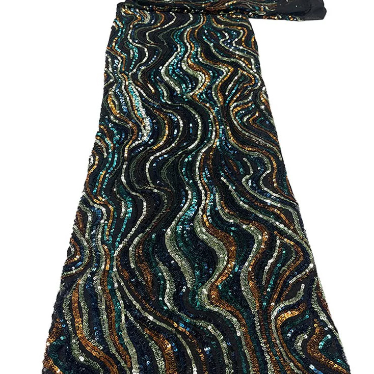 Embroidery Wedding - 1yard Colorful sequin bead tube embroidery