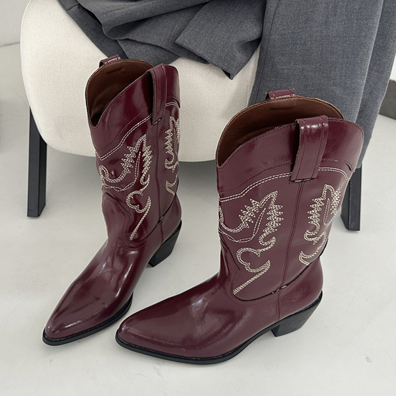 Embroidery Designer - Liyke Designer Wine Red Leather Western