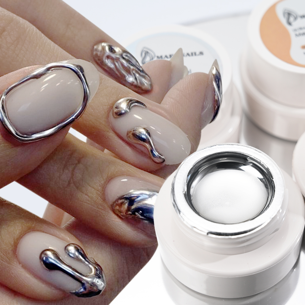 Embroidery Effect - 5ml Silver Gold Metallic Gel Nail
