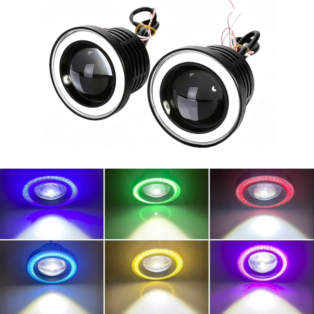 Embroidery Effect - 1/2PCS 3Inch Car Angel Eyes Fog