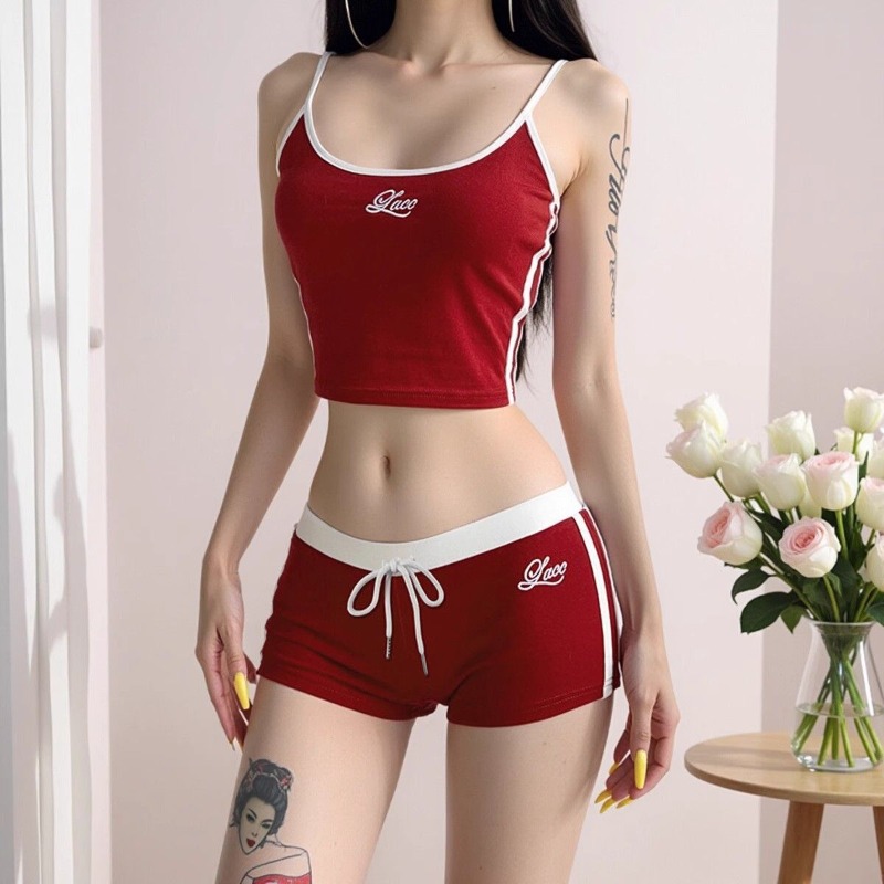 Embroidery Vest - Woman Matching Sets Patchwork Embroidery Letter