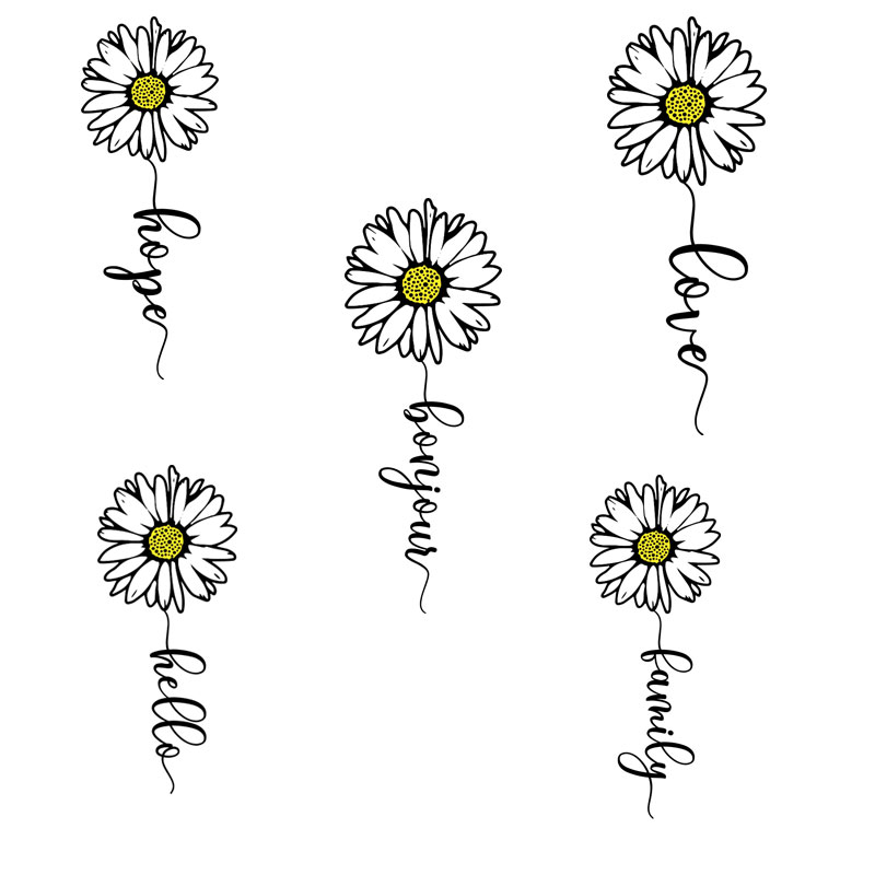 Embroidery Fonts - Little Daisy Tail font Customize Letters