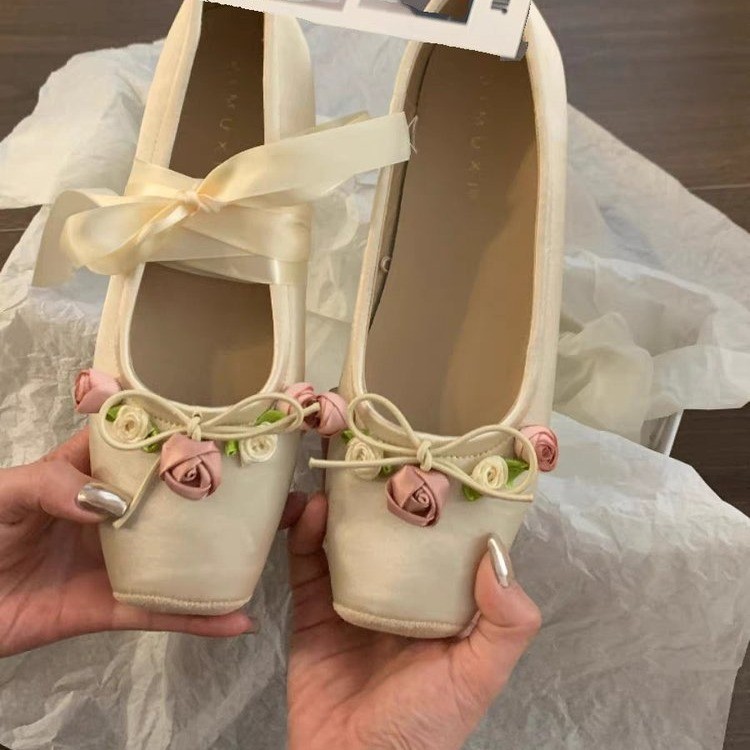 Women Flats Bow Marie Janes Sh - Embroidery Designer 评论和价格