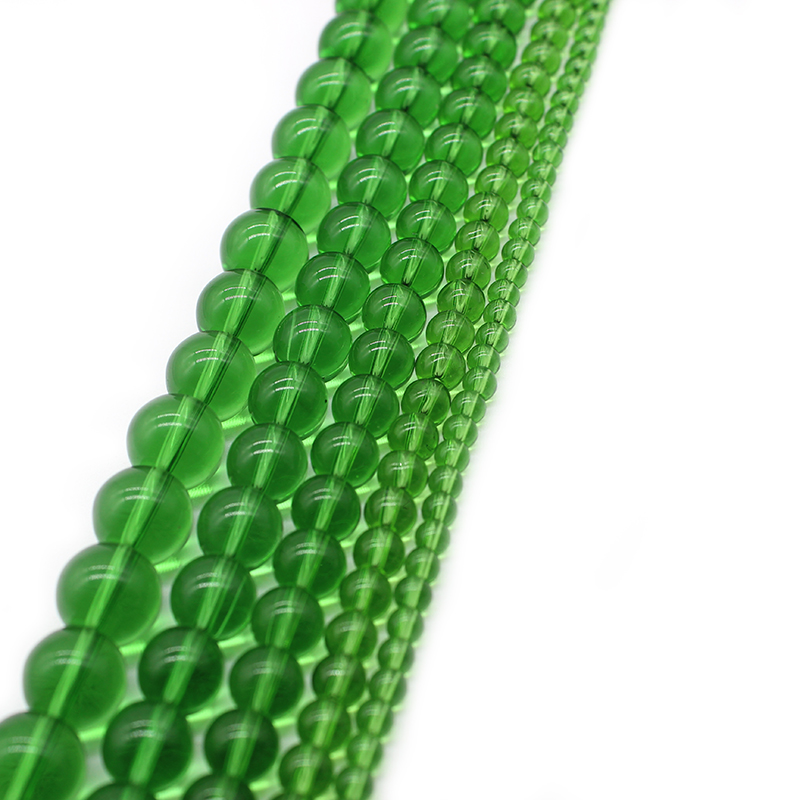 Natural Stone Smooth Green Gla - Embroidery Glass Beads 评论和价格