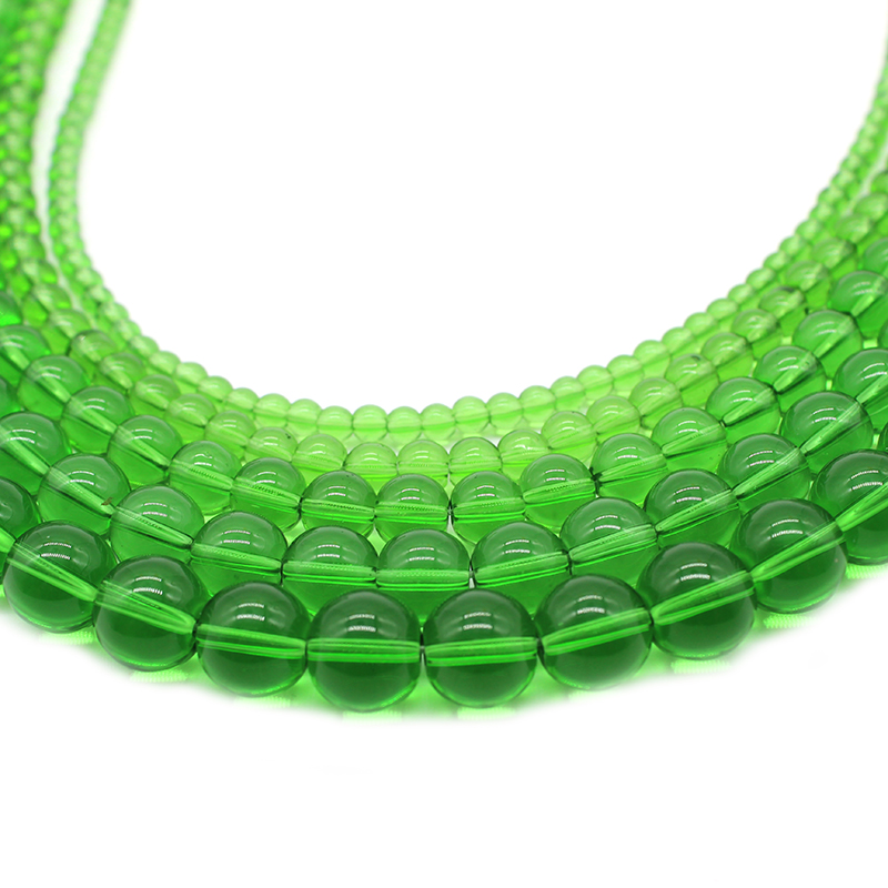 Natural Stone Smooth Green Gla - Embroidery Glass Beads 评论和价格