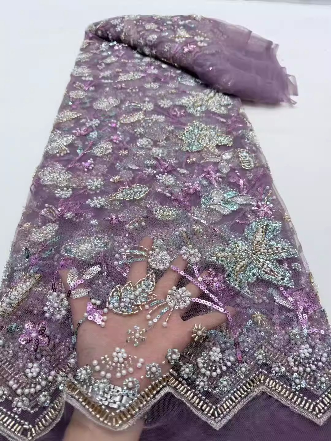 5yard Sequin bead tube embroid - Embroidery Wedding 评论和价格