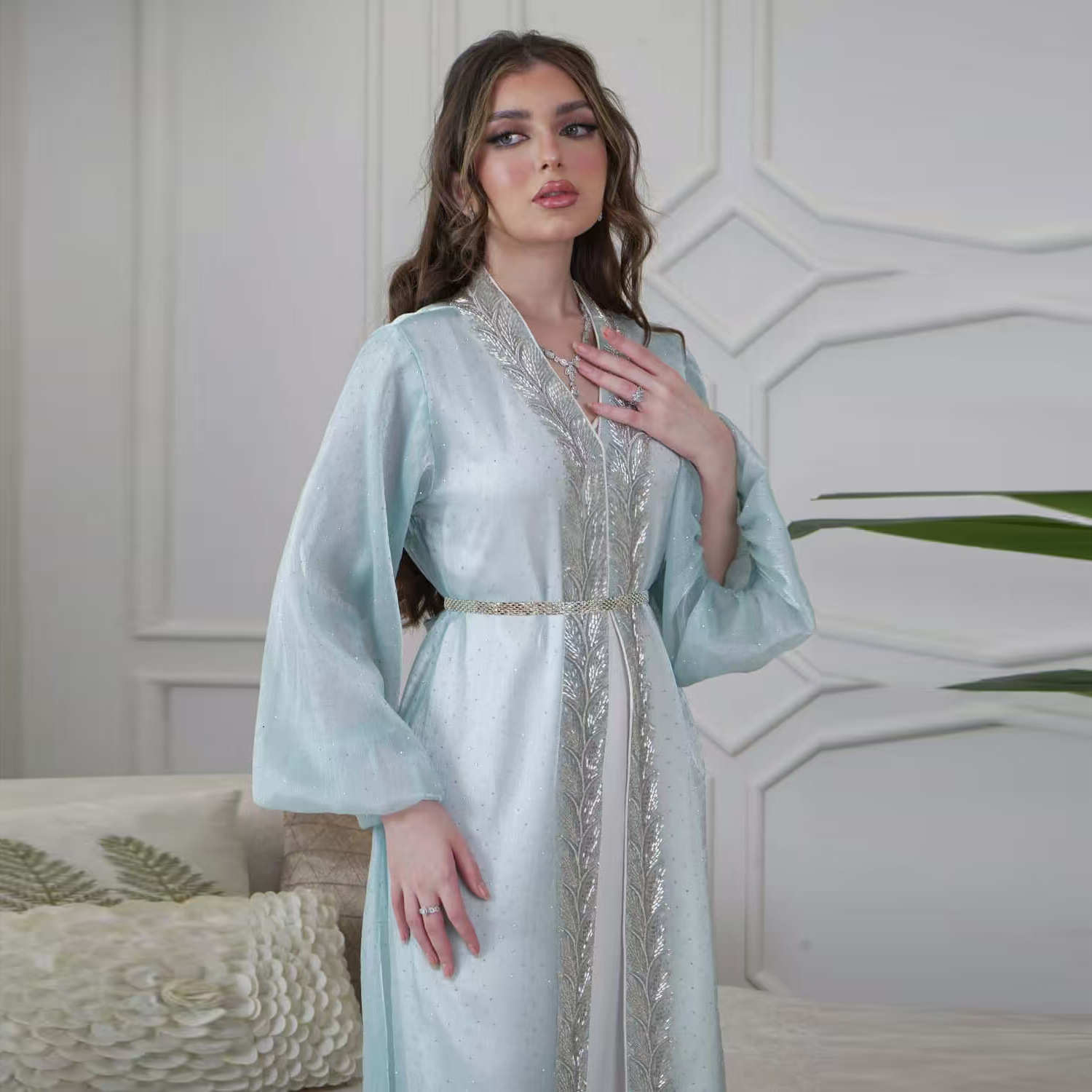 Eid Mubarak Djellaba Kimono Ca - Embroidery Kebaya 评论和价格