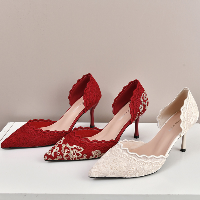 Luxury Red White Lace Embroide - Embroidery Wedding 评论和价格