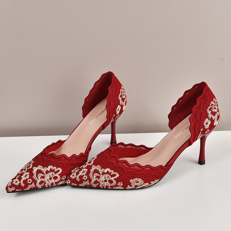 Luxury Red White Lace Embroide - Embroidery Wedding 评论和价格