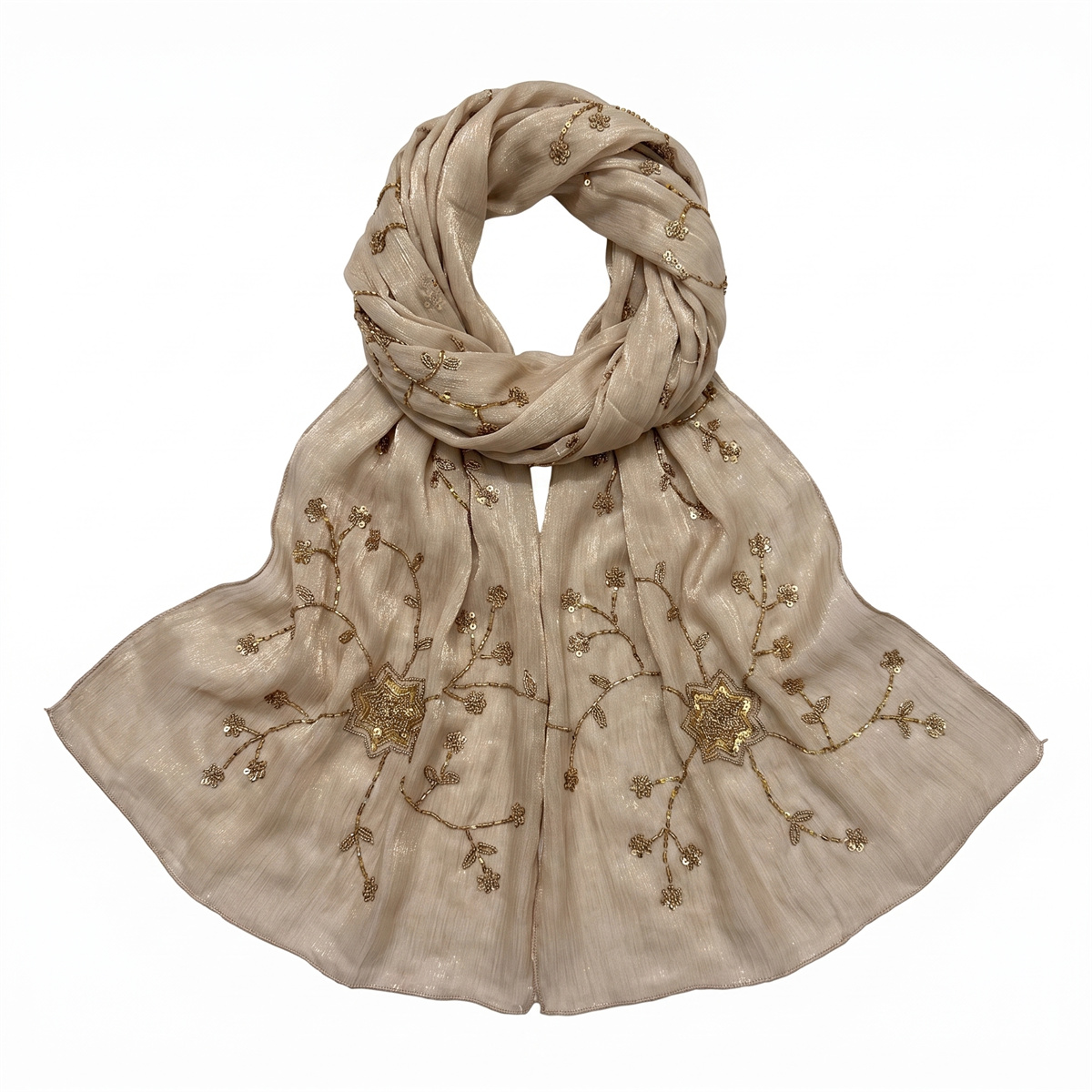 Fashion Crinkle Hijab Scarf Wi - Embroidery Wedding 评论和价格