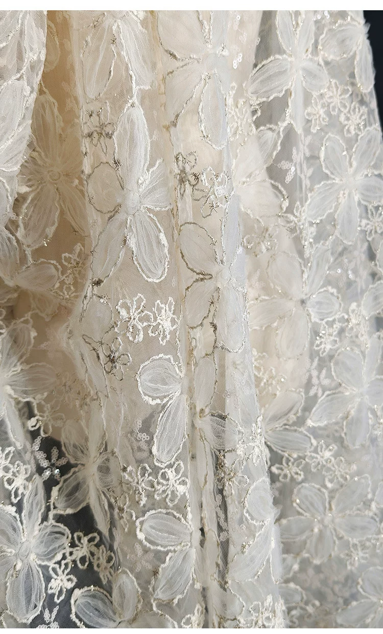 1yard Gold thread sequin embro - Embroidery Wedding 评论和价格