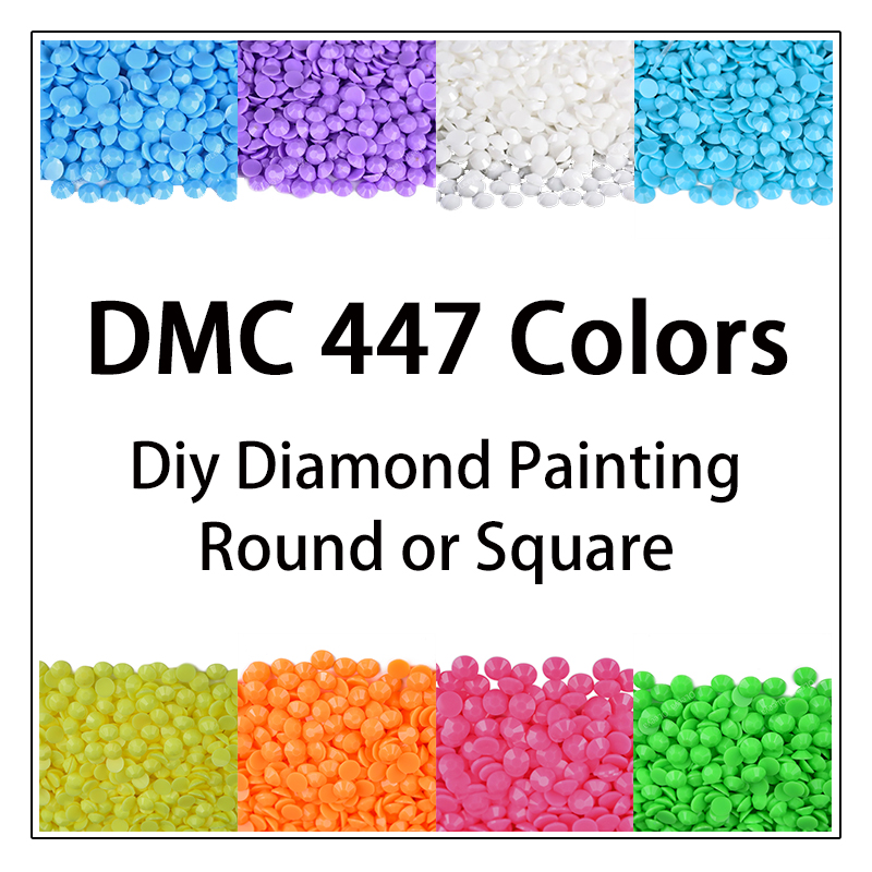 DMC 447 Colors 5D Diy Diamond  - Embroidery Glass Beads 评论和价格