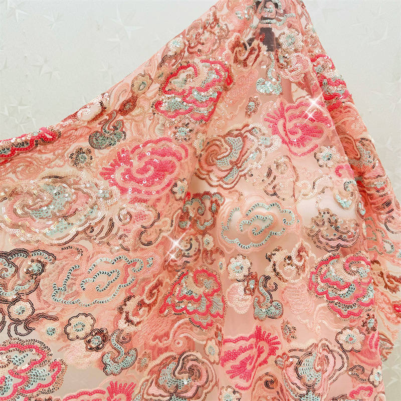 2 Yds/lot 130cm Wide Pink Purp - Embroidery Wedding 评论和价格