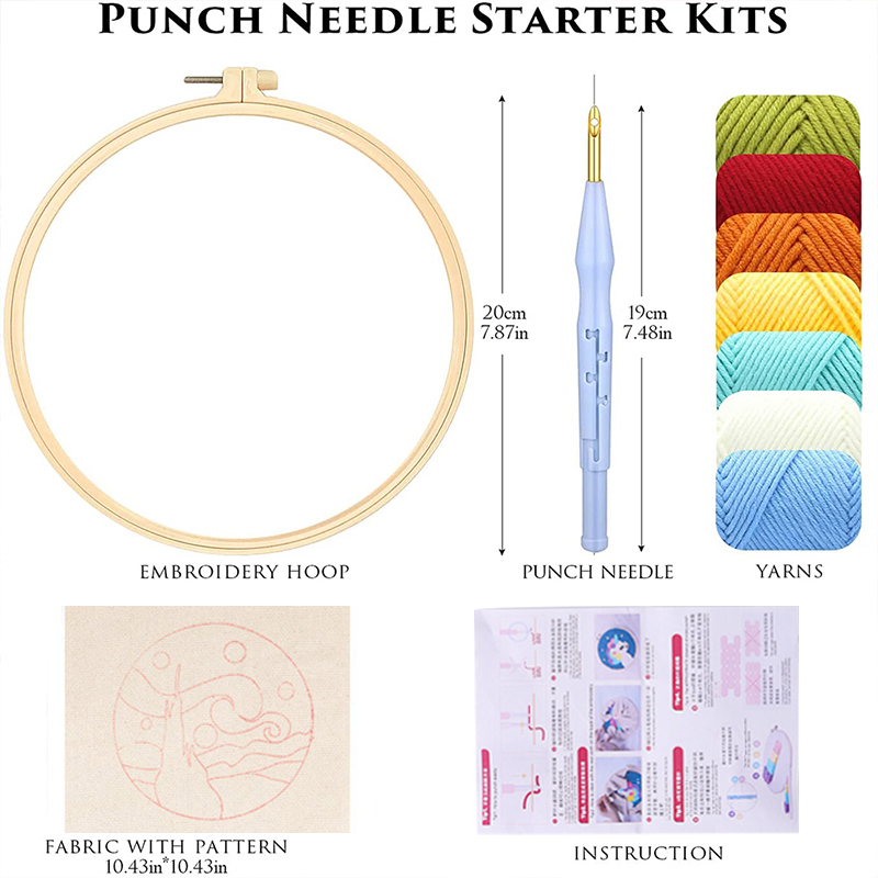 Punch Needle Embroidery Kit fo - Embroidery Hoop Square 评论和价格