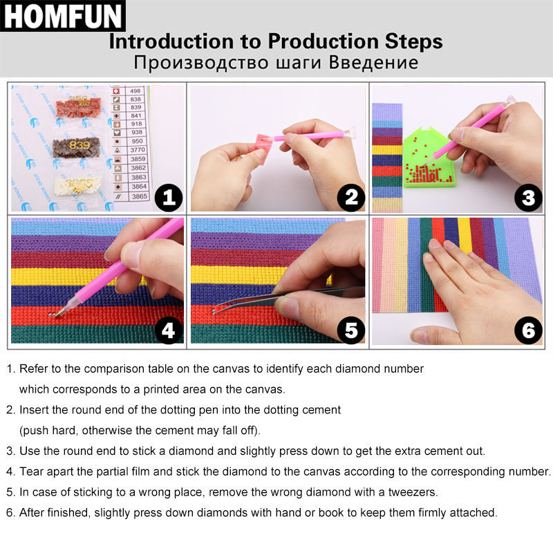 HOMFUN Art 5D Diy Diamond Pain - Embroidery Lady Bug 评论和价格