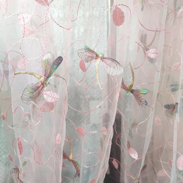 1yard Blue pink mesh fabric Th - Embroidery Wedding 评论和价格