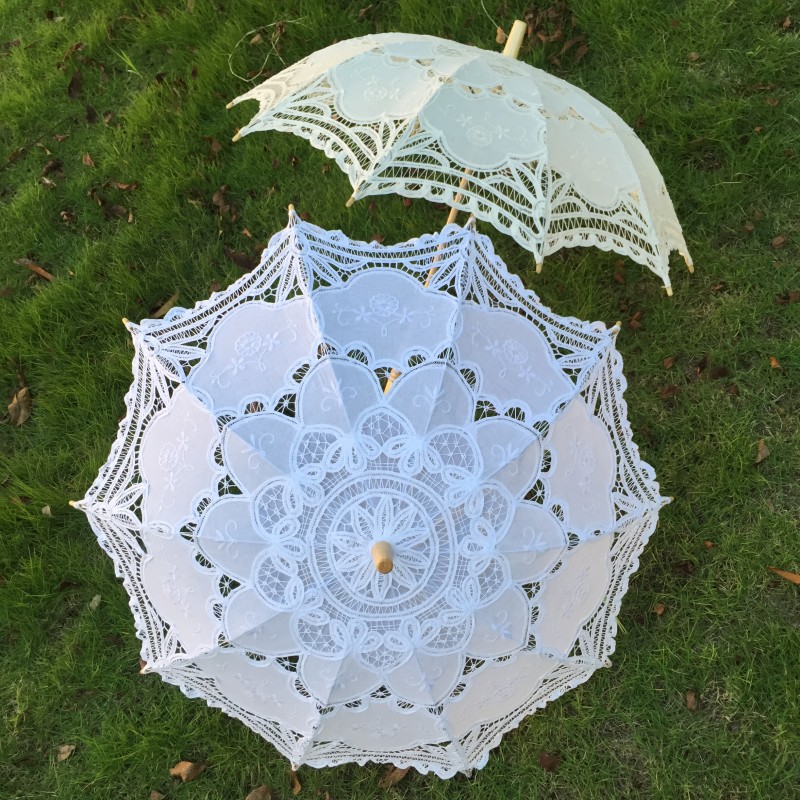 New Vintage Lace Umbrella Hand - Embroidery Wedding 评论和价格