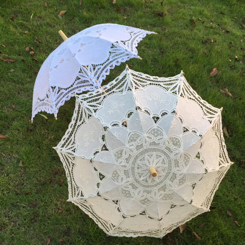 New Vintage Lace Umbrella Hand - Embroidery Wedding 评论和价格