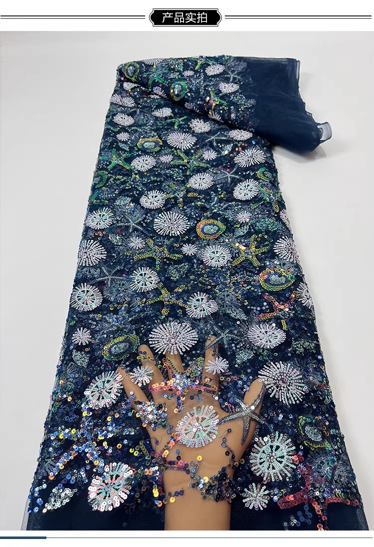 1yard Starfish sequin embroide - Embroidery Wedding 评论和价格