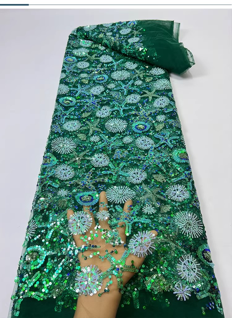 1yard Starfish sequin embroide - Embroidery Wedding 评论和价格