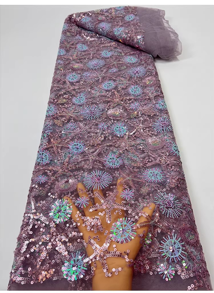 1yard Starfish sequin embroide - Embroidery Wedding 评论和价格