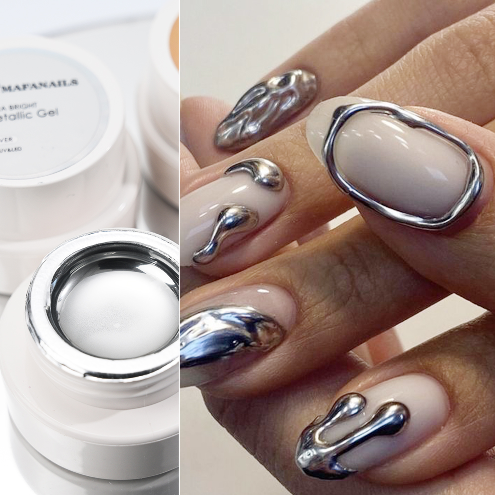 5ml Silver Gold Metallic Gel N - Embroidery Effect 评论和价格