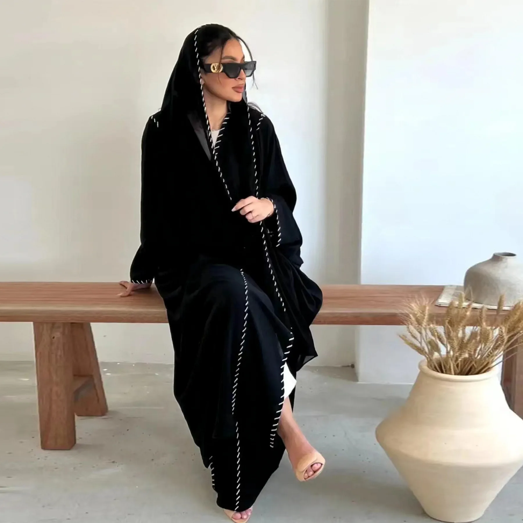 Morocco Kimono Open Abayas Lux - Embroidery Kebaya 评论和价格