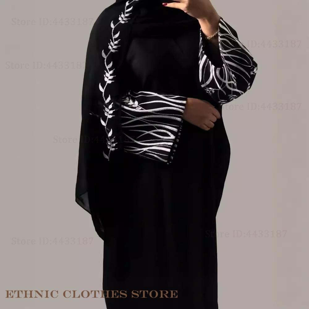 Muslim Women Dress Elegant Bla - Embroidery Kebaya 评论和价格