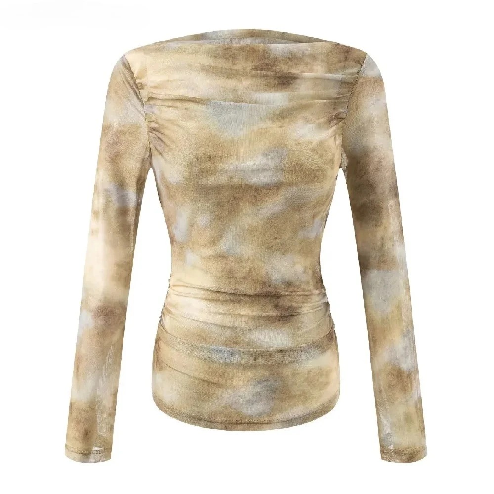 2025 Sexy Tie-Dye Print Ruched - Embroidery A 评论和价格