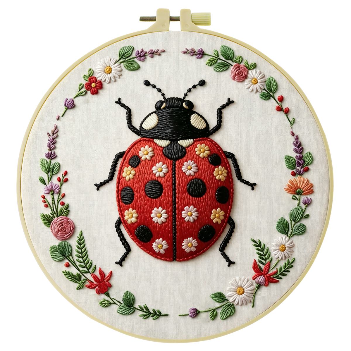 1pc 20X20CM/15X15CM 7.87/6.3in - Embroidery Lady Bug 评论和价格