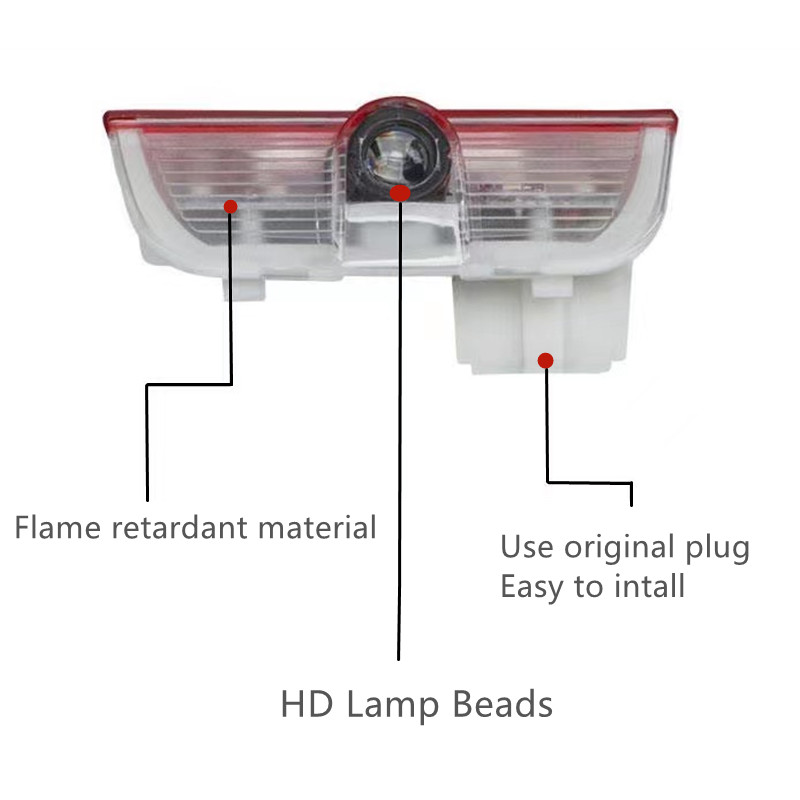 2PCS LED Car Door Logo Light P - Embroidery Effect 评论和价格