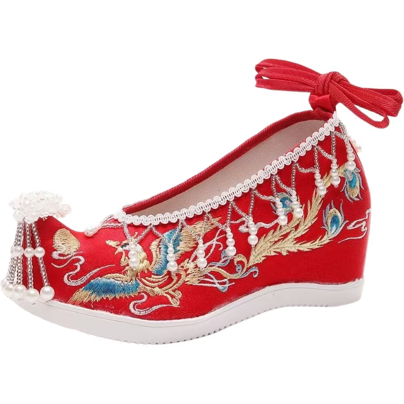 Women New Red Embroidered Wedd - Embroidery Style 评论和价格
