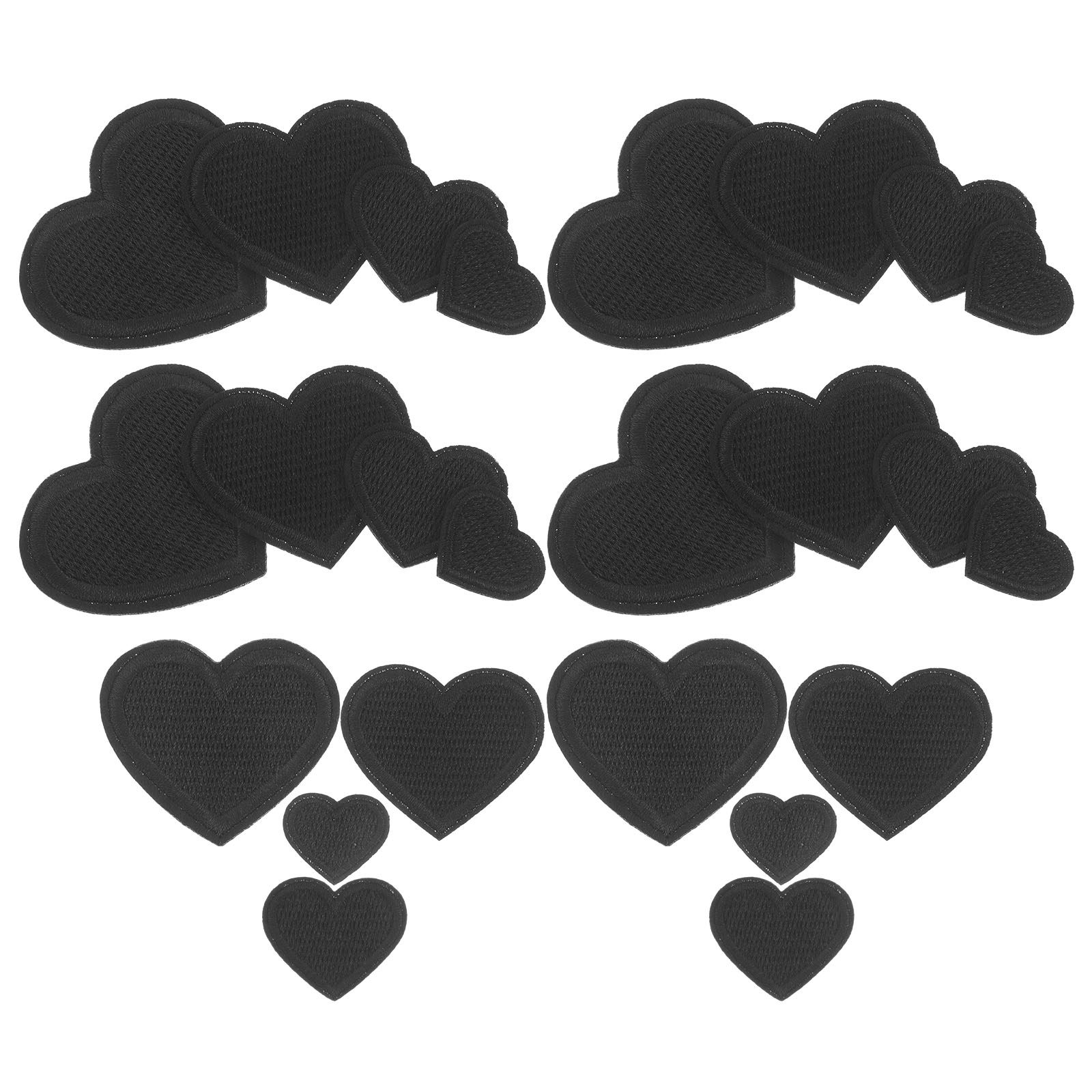 24Pcs Black Heart Clothing Pat - Embroidery On Black Shirt 评论和价格