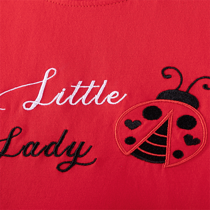 Short Sleeve Girls Dresses 2-7 - Embroidery Lady Bug 评论和价格