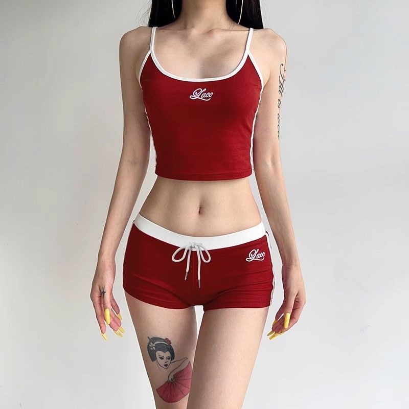 Woman Matching Sets Patchwork  - Embroidery Vest 评论和价格