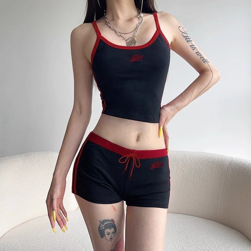 Woman Matching Sets Patchwork  - Embroidery Vest 评论和价格