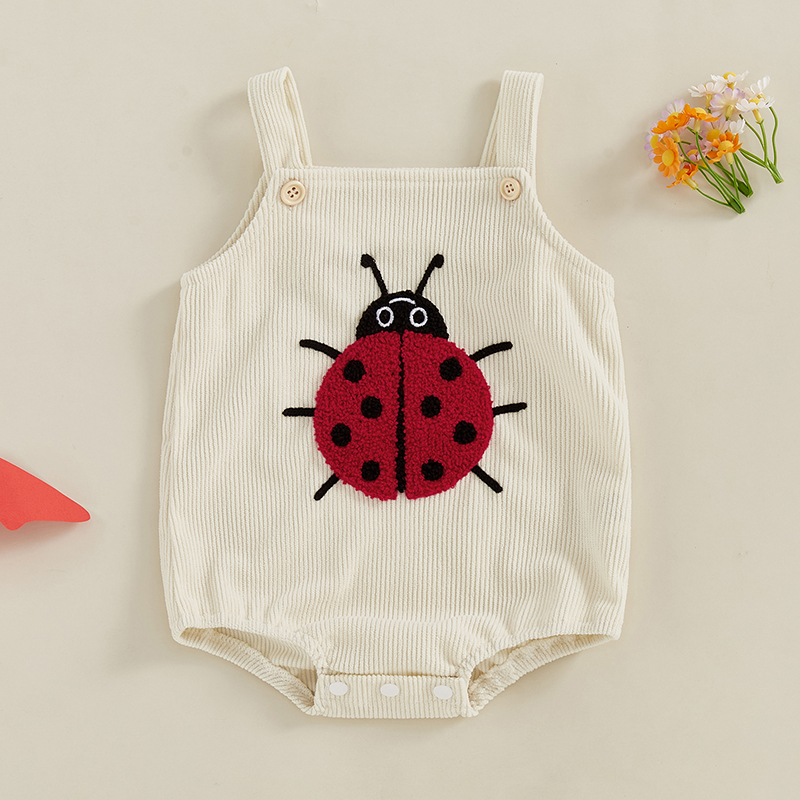 Summer Baby Romper Sleeveless  - Embroidery Lady Bug 评论和价格