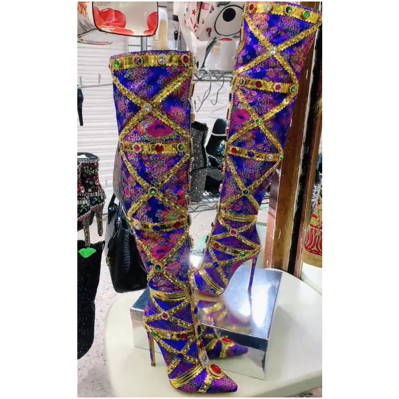 Multicolor Gemstone Gold Trim  - Embroidery Wedding 评论和价格