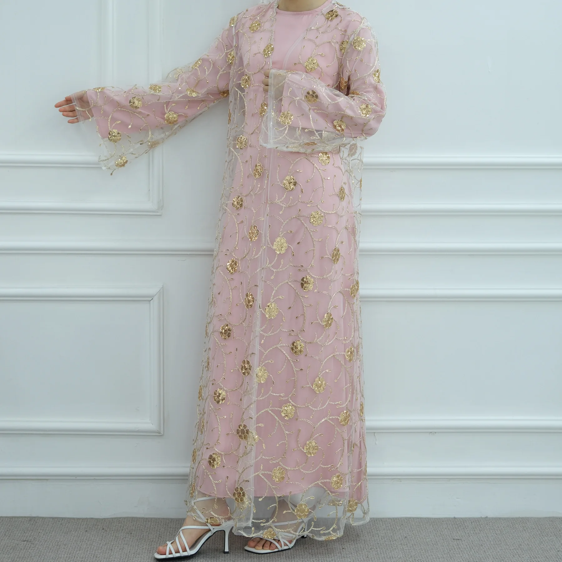 Muslim Mesh Kimono Cardigan Se - Embroidery Kebaya 评论和价格