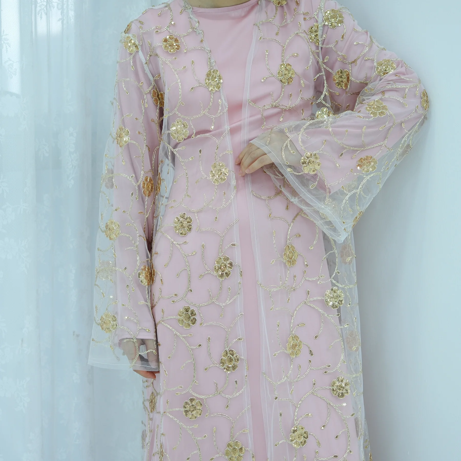Muslim Mesh Kimono Cardigan Se - Embroidery Kebaya 评论和价格