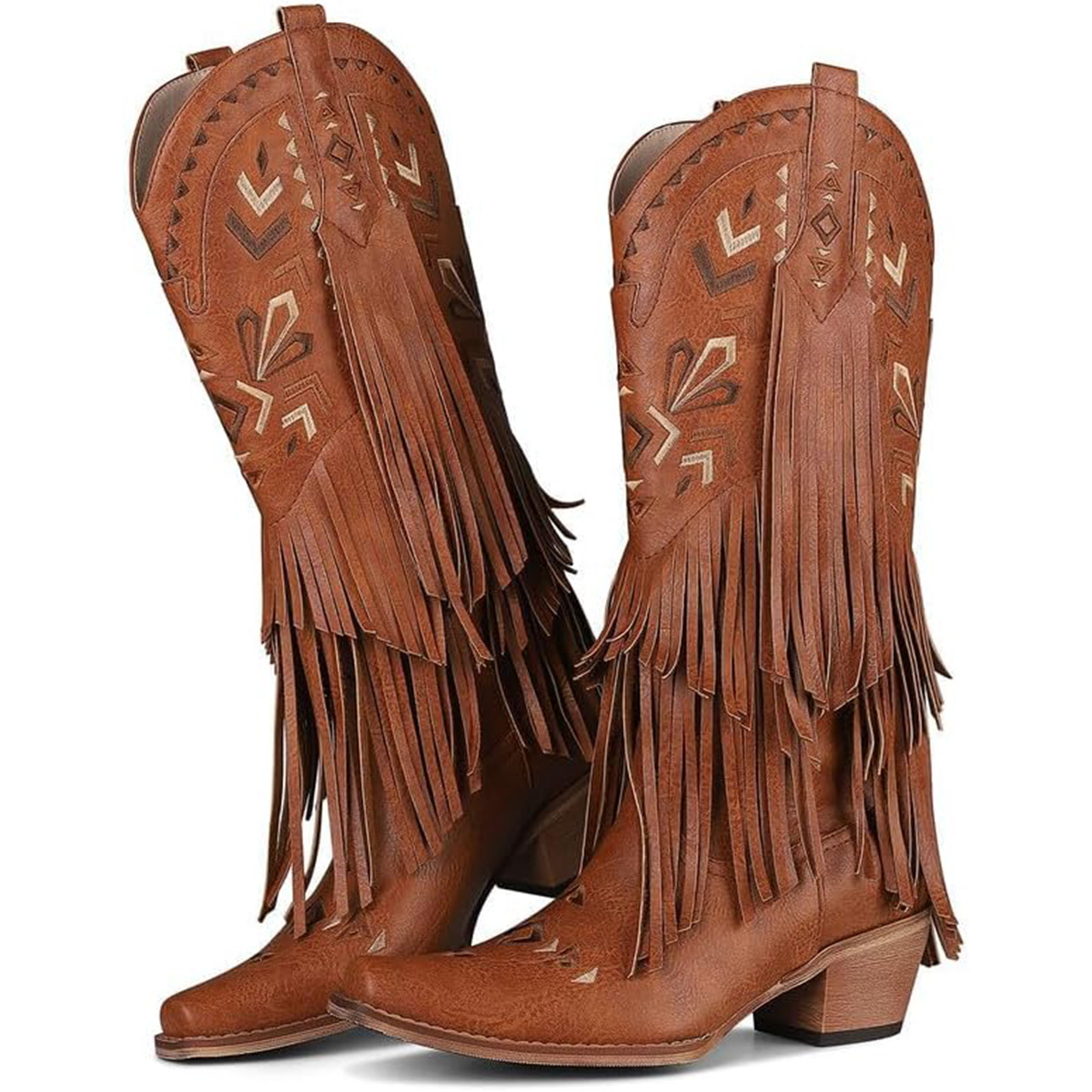 Women's Mid-calf Boots Retro W - Embroidery Design 评论和价格